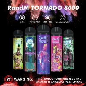 Original RandM Tornado 8000 Puffs Airflow Control Disposable Vape Pod Device