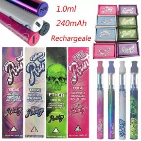 Runtz High Potency Disposable Vape Cartridge E Cigarettes Runty Magnetic Packaging Boxes 1000mg Capacity 240MAH Battery Thick Oil Glass TankRuntz High Potency Disposable Vape Cartridge E Cigarettes Ru